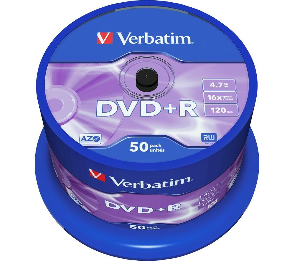 VERBATIM Azo 16x Speed DVD+R Blank DVDs - Pack of 50 image number 2 of 3