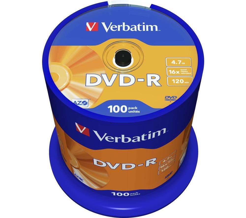 Buy VERBATIM Azo 16x Speed DVD-R Blank DVDs - Pack of 100
