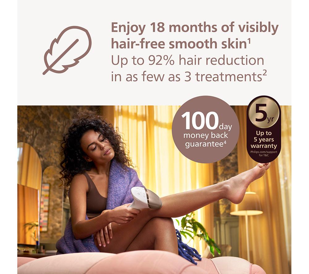 PHILIPS Lumea 9000 Series BRI955/01 Cordless IPL Hair Removal System - White & Pink image number 9 of 10