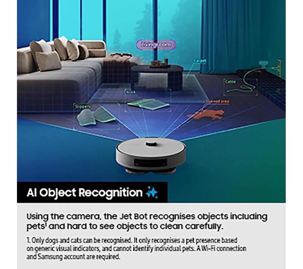 SAMSUNG Bespoke Jet Bot Combo AI+ VR7MD97714G/EU Robot Vacuum Cleaner with 3-in-1 Cleaning - Satin Grey image number 7 of 12