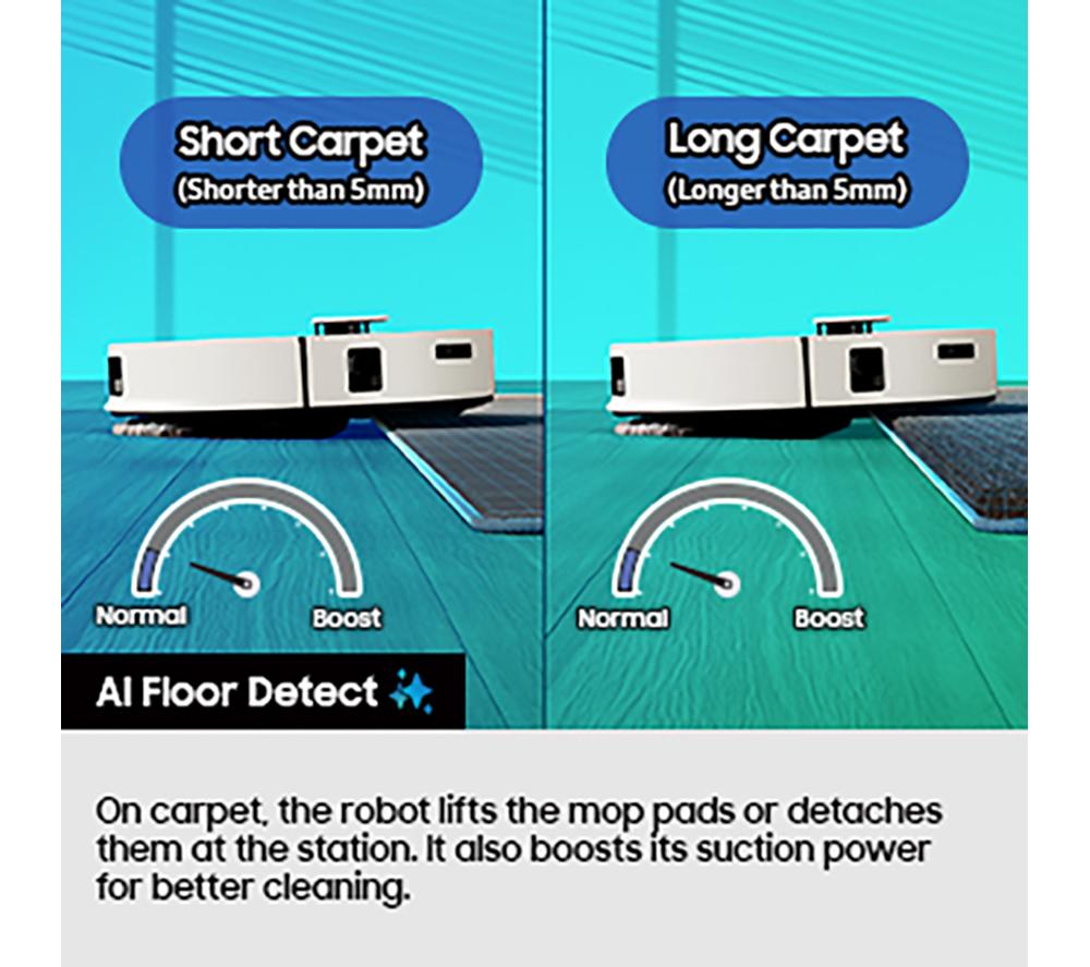 SAMSUNG Bespoke Jet Bot Combo AI+ VR7MD97714G/EU Robot Vacuum Cleaner with 3-in-1 Cleaning - Satin Grey image number 8 of 12