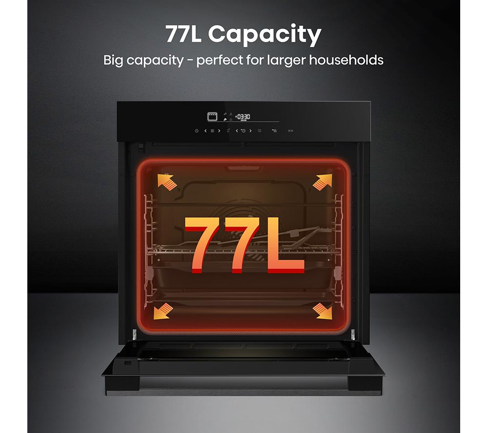 HISENSE Hi6 BlackLine HO66FAPizzaChef Electric Pyrolytic Smart Oven - Jet Black image number 5 of 14