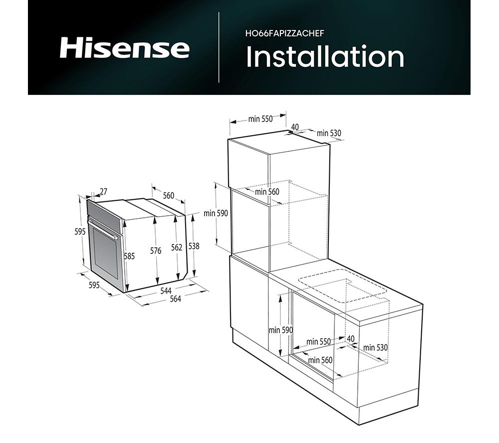 HISENSE Hi6 BlackLine HO66FAPizzaChef Electric Pyrolytic Smart Oven - Jet Black image number 13 of 14