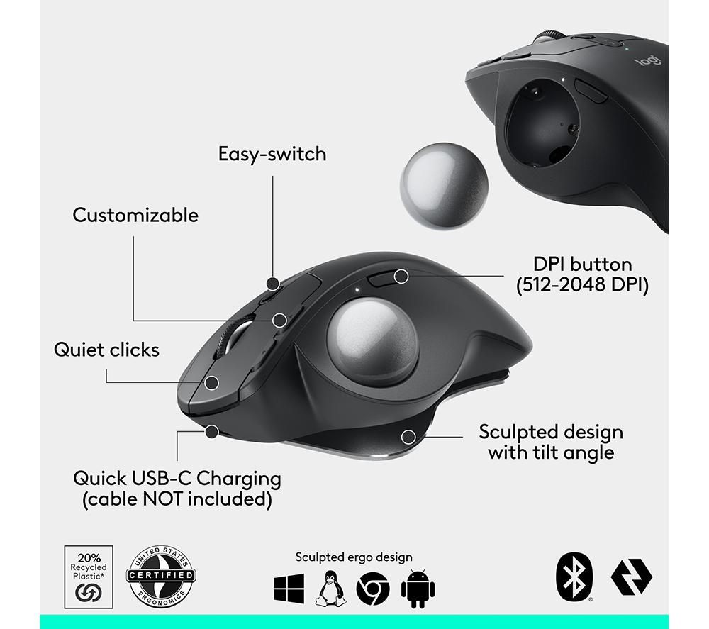 Logitech MX top ERGO Plus Wireless Trackball, NEW SEALED.