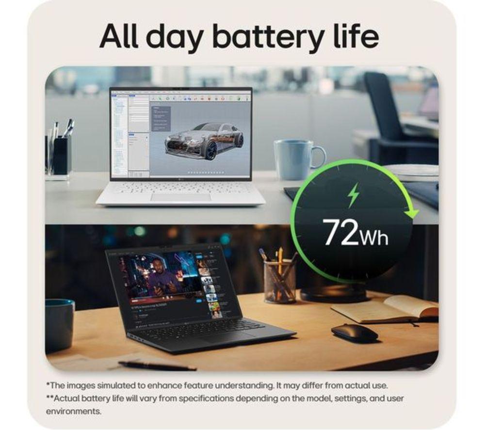 LG gram 14 14Z90S-G.AR55A1 14" Refurbished Laptop - Intel&reg; Core&trade; Ultra 5, 512 GB SSD, Black (Excellent Condition) image number 11 of 14