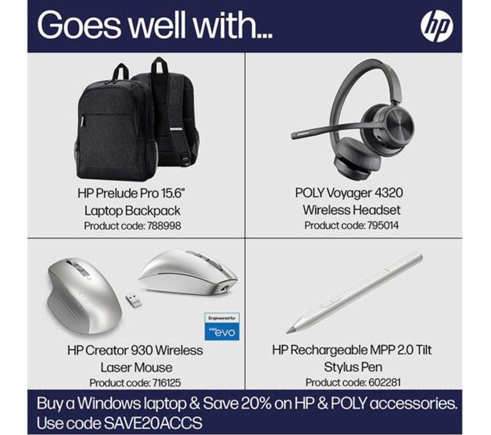 HP ENVY x360 16-ac0501na 16" 2 in 1 Refurbished Laptop - Intel&reg; Core&trade; Ultra 7, 512 GB SSD, Silver (Excellent Condition) image number 3 of 33