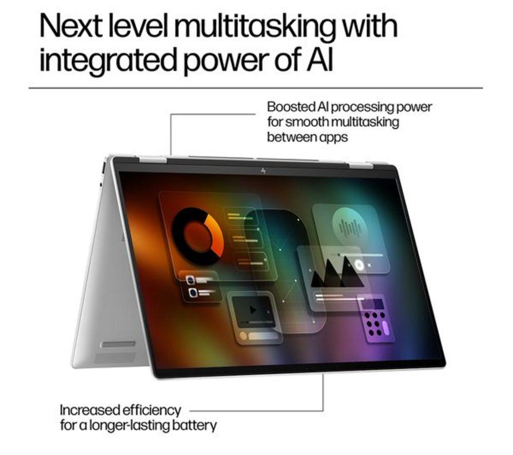 HP ENVY x360 16-ac0501na 16" 2 in 1 Refurbished Laptop - Intel&reg; Core&trade; Ultra 7, 512 GB SSD, Silver (Excellent Condition) image number 4 of 33