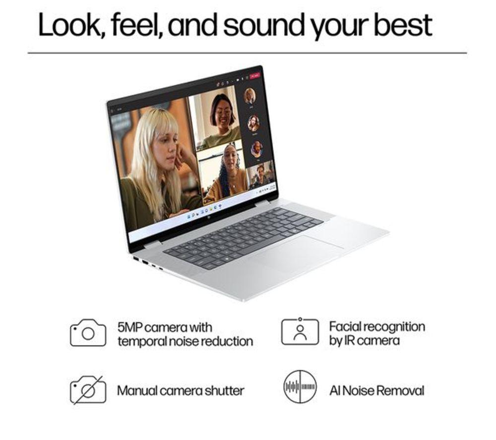 HP ENVY x360 16-ac0501na 16" 2 in 1 Refurbished Laptop - Intel&reg; Core&trade; Ultra 7, 512 GB SSD, Silver (Excellent Condition) image number 7 of 33