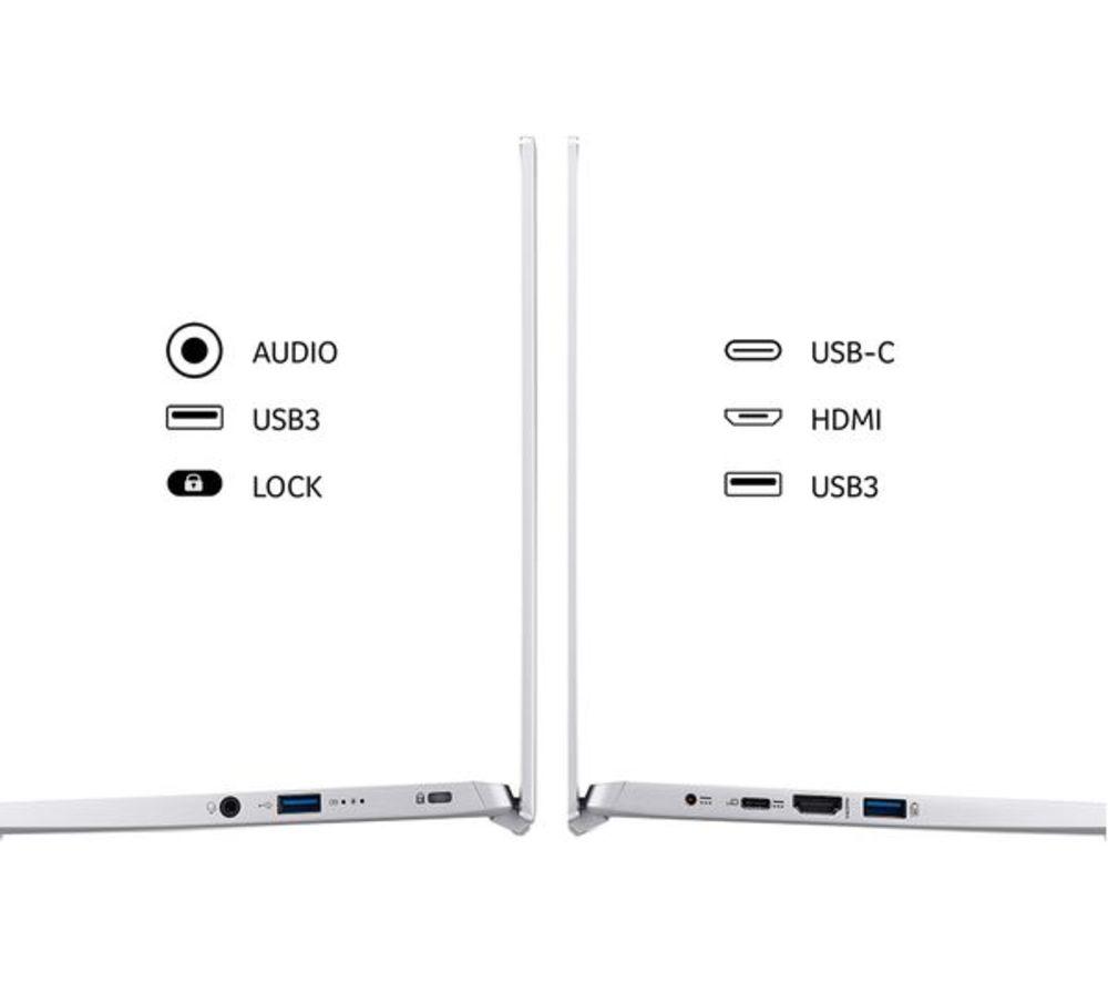 ACER Swift 3 14" Refurbished Laptop - AMD Ryzen 7, 1 TB SSD, Silver (Excellent Condition) image number 9 of 10