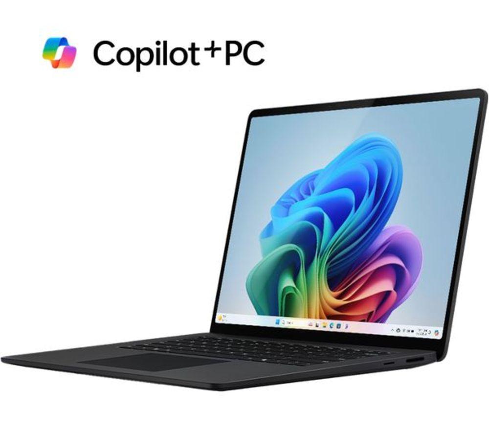 MICROSOFT 15" Refurbished Surface Laptop, Copilot+ PC - Snapdragon X Elite, 512 GB SSD, Black (Very Good Condition) image number 2 of 8