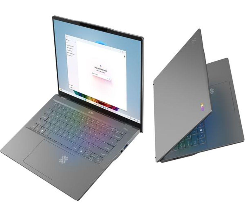 ACER Swift 14 AI 14" Refurbished Laptop, Copilot+ PC - Snapdragon X Plus, 1 TB SSD, Silver (Very Good Condition) image number 2 of 9