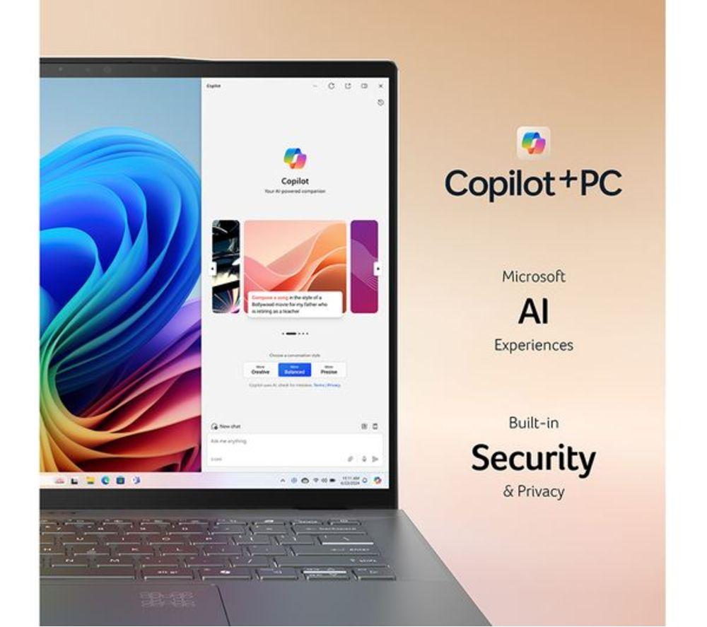 ACER Swift 14 AI 14" Refurbished Laptop, Copilot+ PC - Snapdragon X Plus, 1 TB SSD, Silver (Very Good Condition) image number 3 of 9