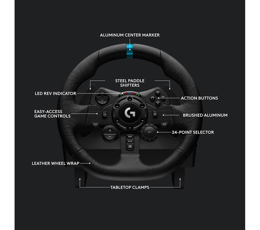 LOGITECH G923 Racing Wheel, Pedals & Driving Force Shifter - PS4, PS5 & PC, Black image number 5 of 7