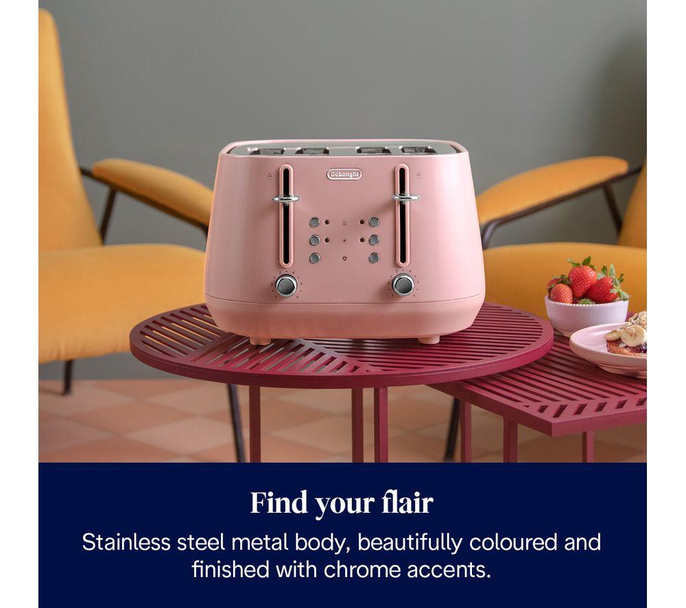 Buy DELONGHI Eclettica CTY4003.PK 4-Slice Toaster - Pink | Currys