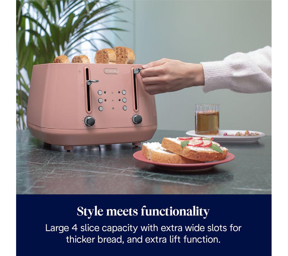 Buy DELONGHI Eclettica 4-Slice Toaster Pink Currys