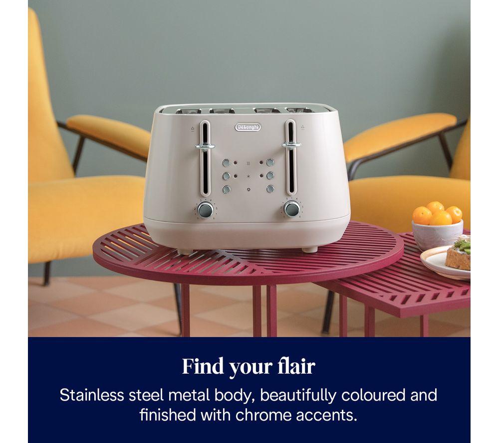 DELONGHI Eclettica CTY4003.BG 4-Slice Toaster - Beige image number 2 of 7
