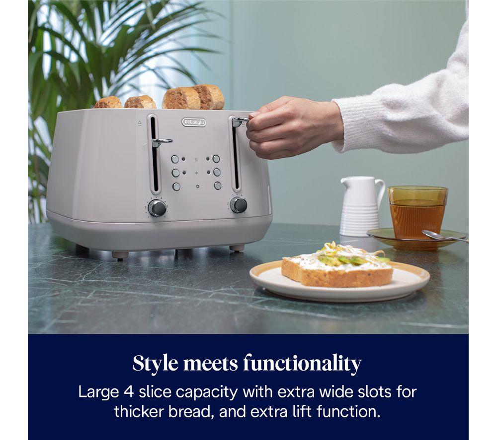 DELONGHI Eclettica CTY4003.BG 4-Slice Toaster - Beige image number 3 of 7