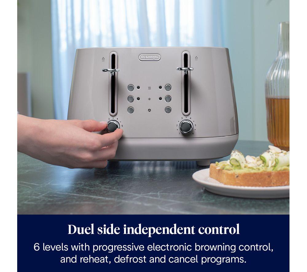 DELONGHI Eclettica CTY4003.BG 4-Slice Toaster - Beige image number 5 of 7