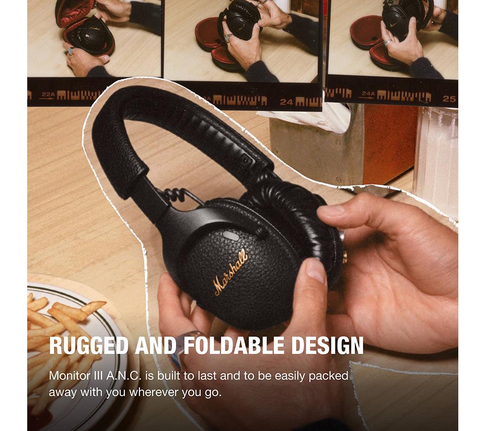 MARSHALL Monitor III Wireless Bluetooth Noise-Cancelling Headphones - Black image number 5 of 12