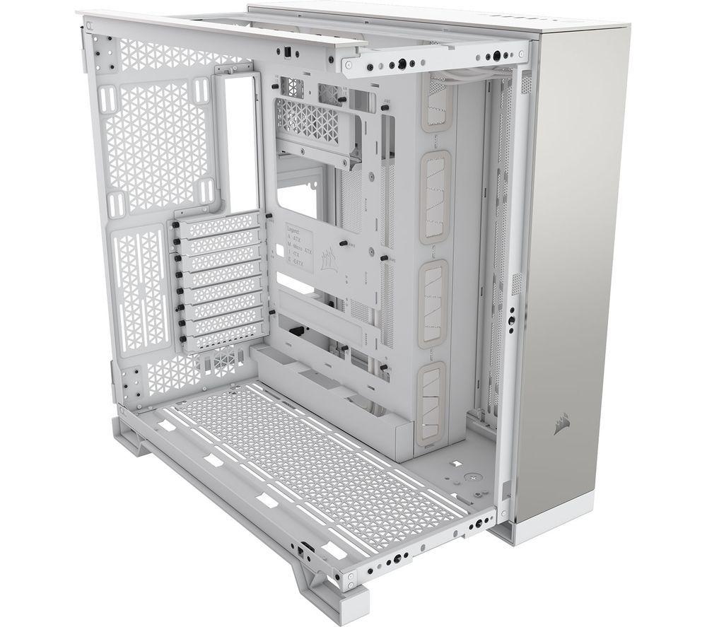 CORSAIR 6500X ATX Mid-Tower Dual-Chamber PC Case – White & Satin Gray Aluminum