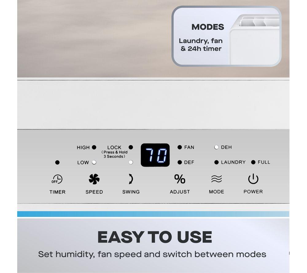 DAEWOO COL1614GE Portable Dehumidifier - White image number 5 of 7