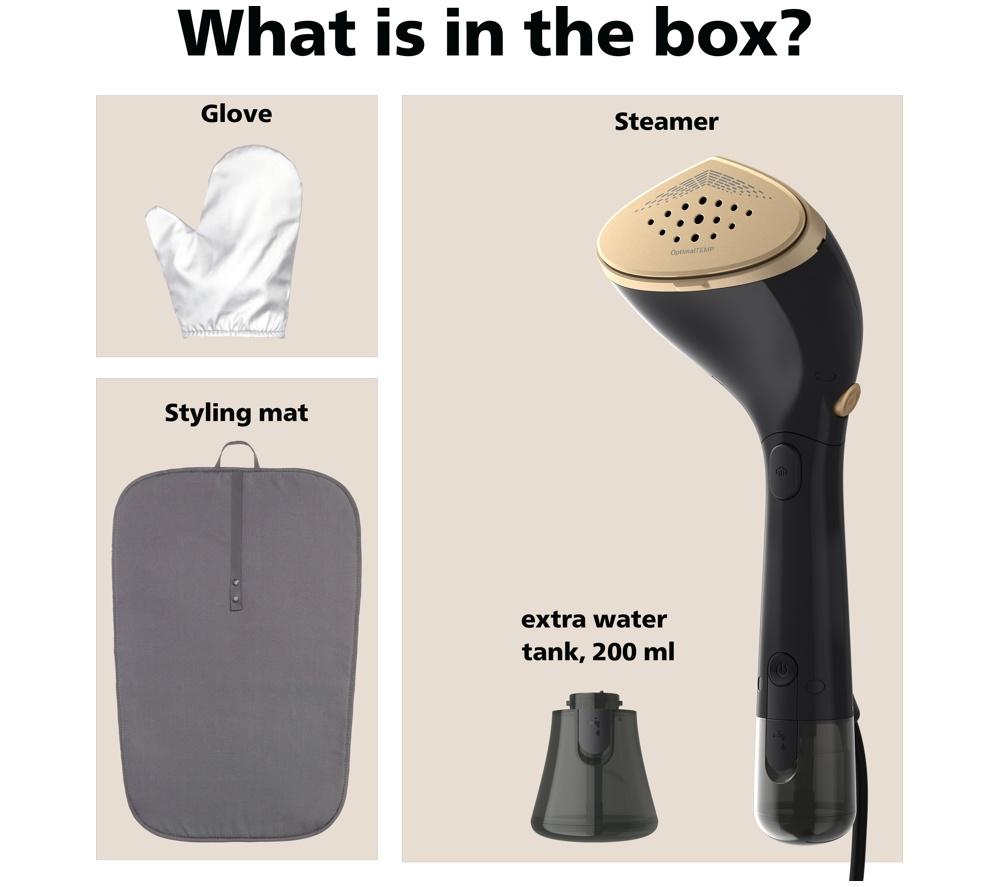 PHILIPS 7000 Series STH7060/86 Clothes Steamer - Black & Gold image number 9 of 10