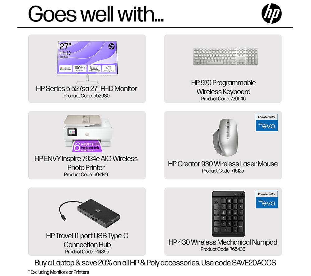 HP OmniBook Ultra Flip 14" 2 in 1 Laptop, Copilot+ PC - Intel® Core™ Ultra 7, 1 TB SSD, Grey