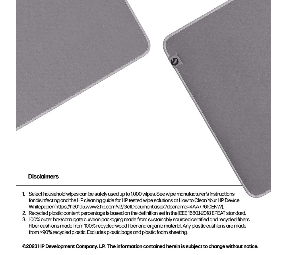 HP 200 Sanitizable Desk Mat - Grey image number 6 of 8