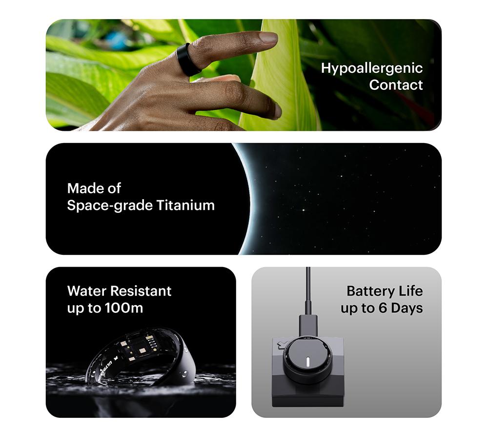 ULTRAHUMAN Ring Air - Raw Titanium, Size 9 image number 5 of 6