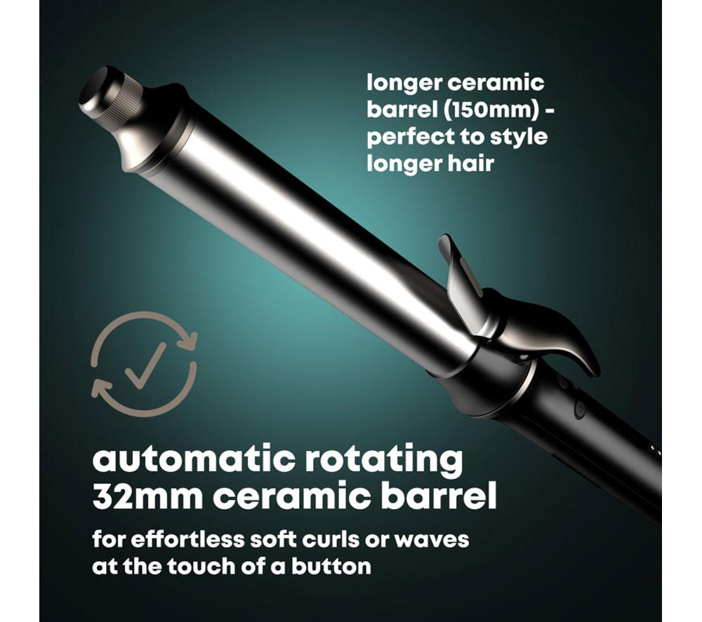REVAMP Auto Revolve Soft Curl Ceramic Rotating Curling Tong - Black image number 2 of 8