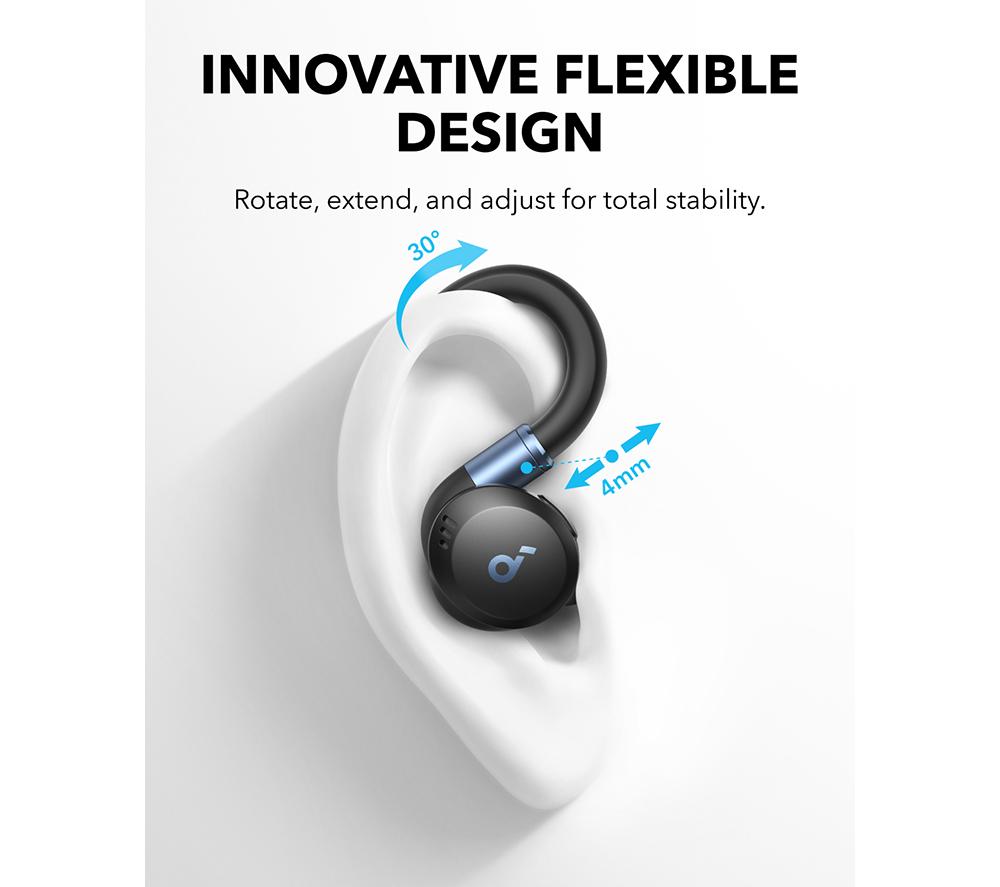 SOUNDCORE Sport X20 Wireless Bluetooth Noise-Cancelling Earbuds - Black image number 4 of 10