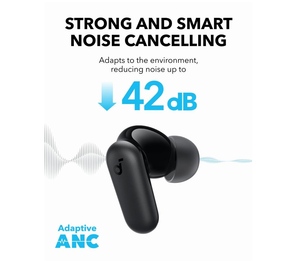 SOUNDCORE R50i NC Wireless Bluetooth Noise-Cancelling Earbuds - Black image number 5 of 10