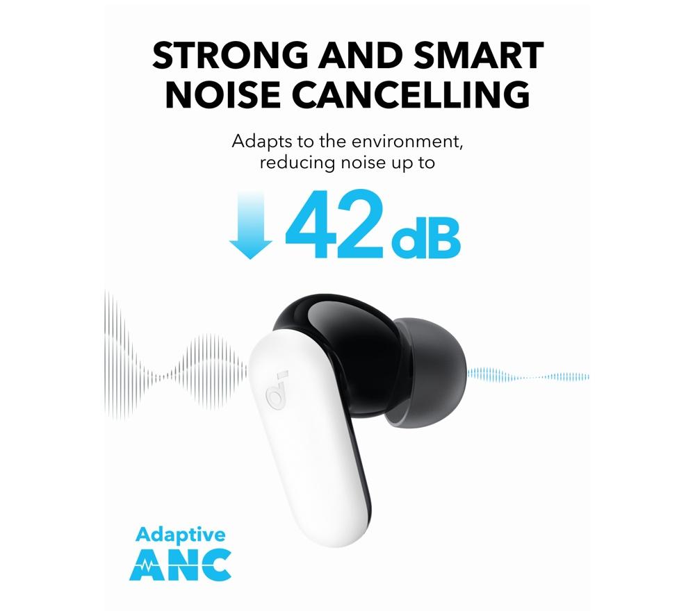 SOUNDCORE R50i NC Wireless Bluetooth Noise-Cancelling Earbuds - White image number 5 of 10
