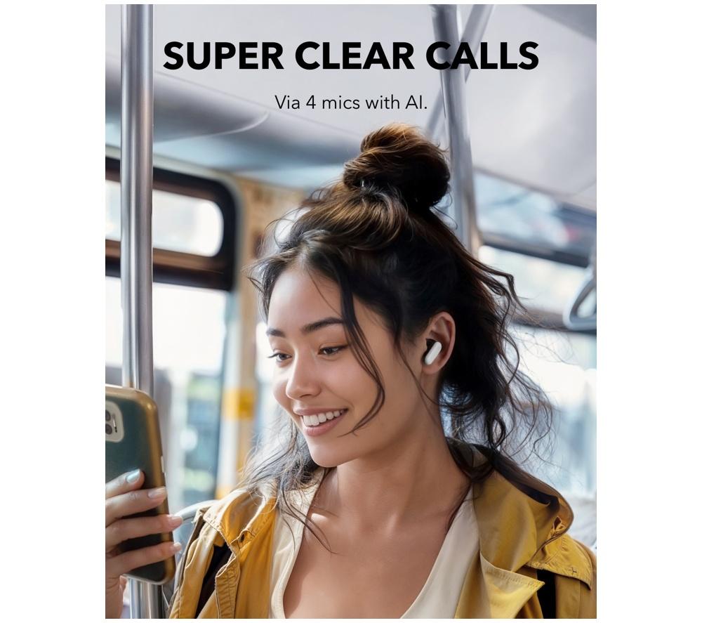 SOUNDCORE R50i NC Wireless Bluetooth Noise-Cancelling Earbuds - White image number 8 of 10