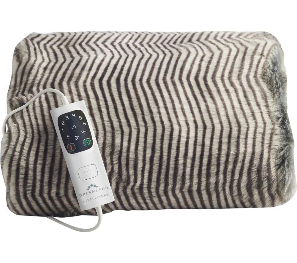 DREAMLAND Hygge Days Faux Fur Heated Throw - Zebra, 160 x 120 cm