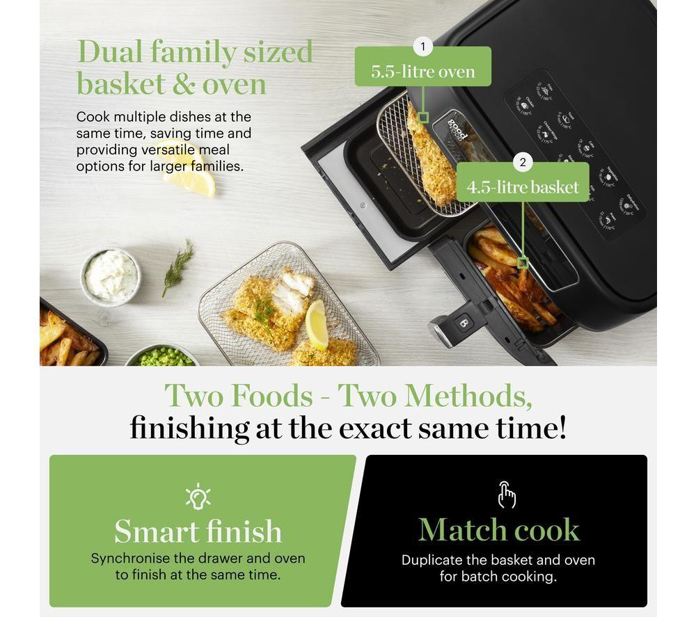 GOOD FOOD GF17015 Dual Air Fryer - Black image number 2 of 4