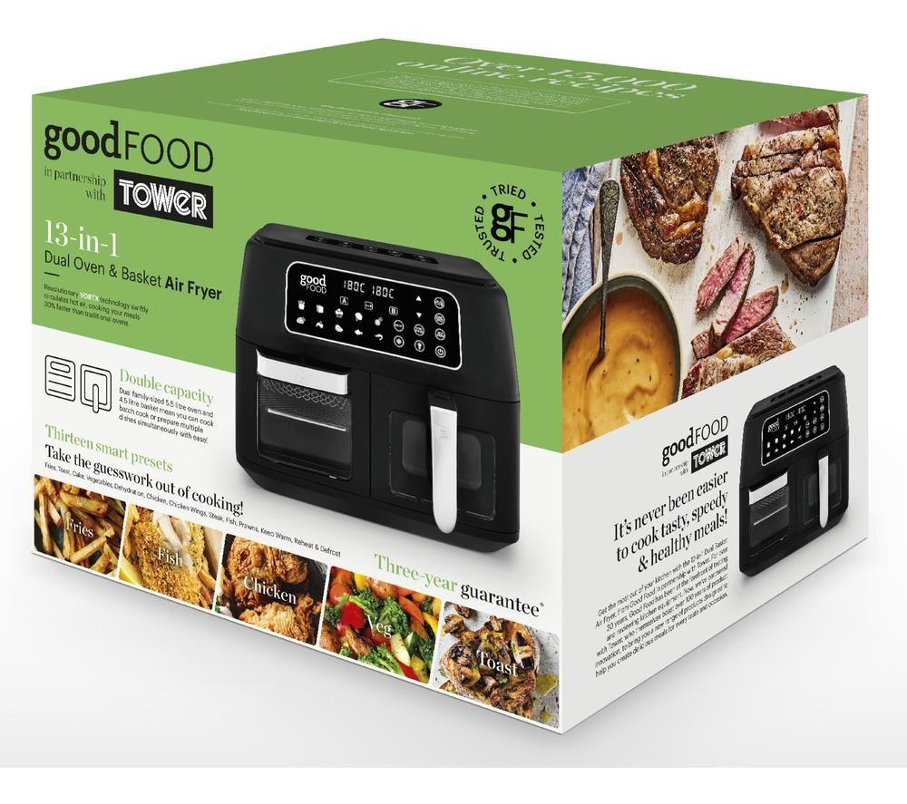 GOOD FOOD GF17015 Dual Air Fryer - Black image number 3 of 4