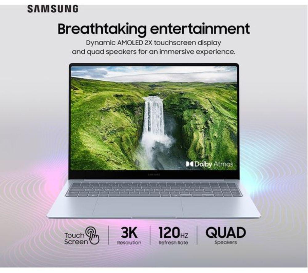 SAMSUNG Galaxy Book4 Edge 16" Refurbished Laptop, Copilot+ PC - Snapdragon X Elite, 512 GB SSD, Sapphire Blue (Very Good Condition) image number 7 of 13
