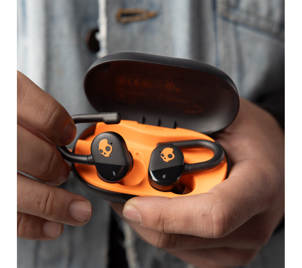 SKULLCANDY Push Play Active Wireless Bluetooth Sports Earbuds - Black & Orange image number 5 of 6