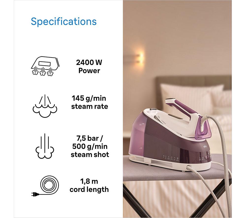 BRAUN CareStyle 5 IS5247VI Steam Generator Iron - White & Violet image number 4 of 7