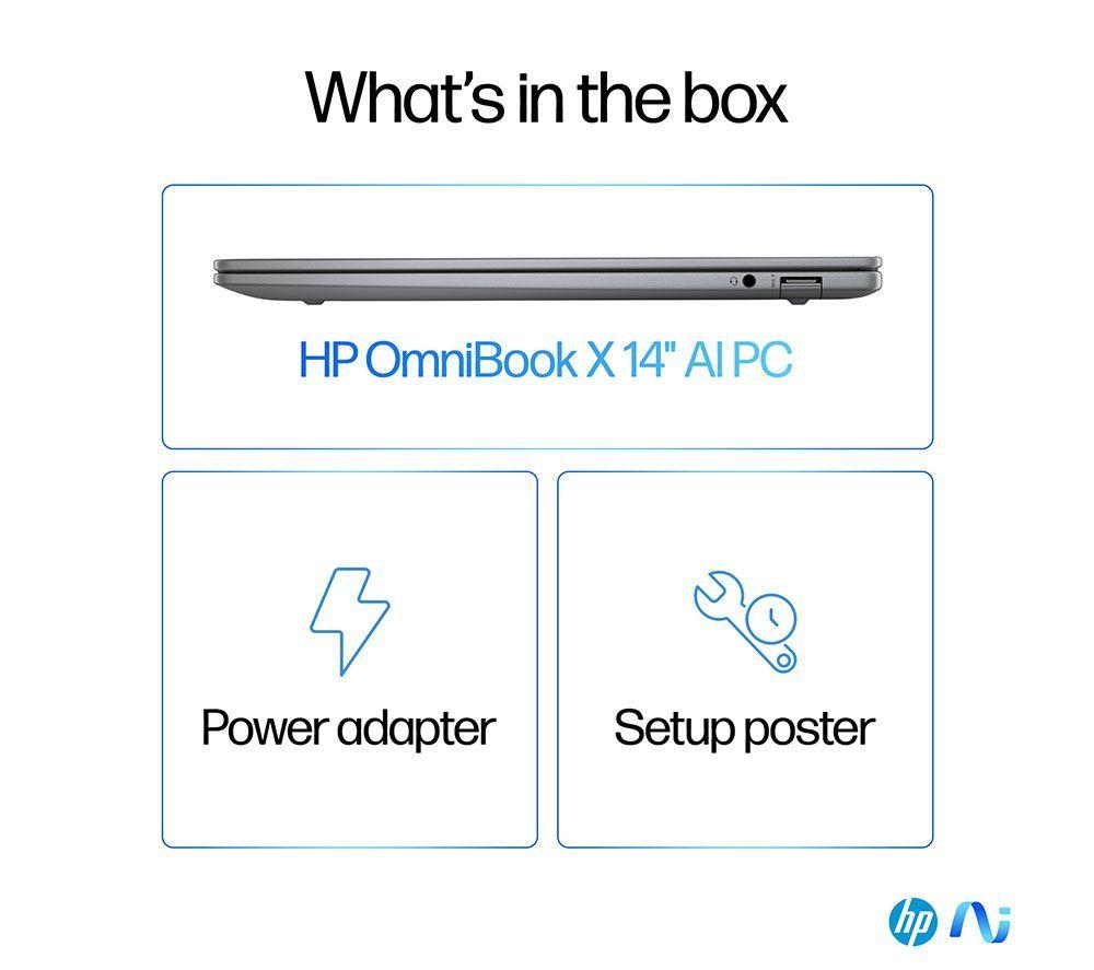 HP OmniBook X 14" Refurbished Laptop, Copilot+ PC - Snapdragon X Elite, 1 TB SSD, Silver (Excellent Condition) image number 14 of 19