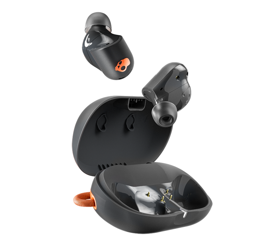 SKULLCANDY Sesh ANC Active Wireless Bluetooth Noise-Cancelling Earbuds - True Black & Orange