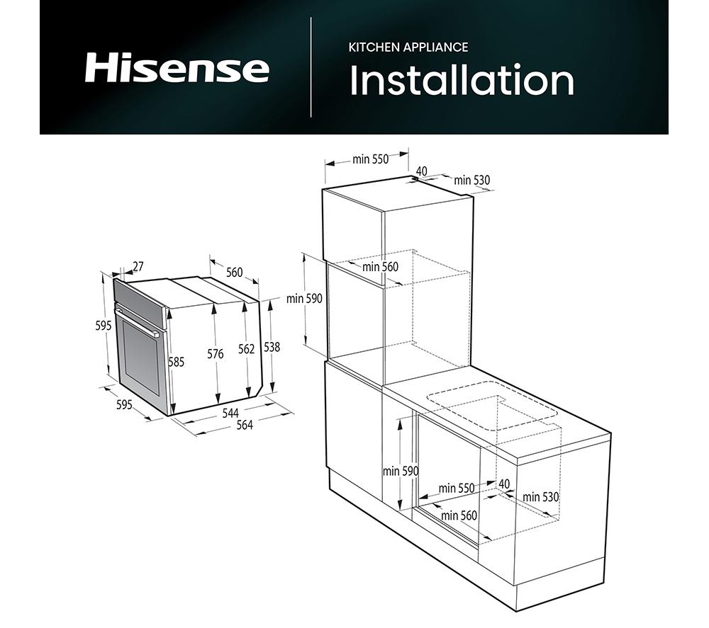 HISENSE Hi4 BlackLine BI64221PDBG Electric Pyrolytic Oven - Jet Black image number 13 of 15