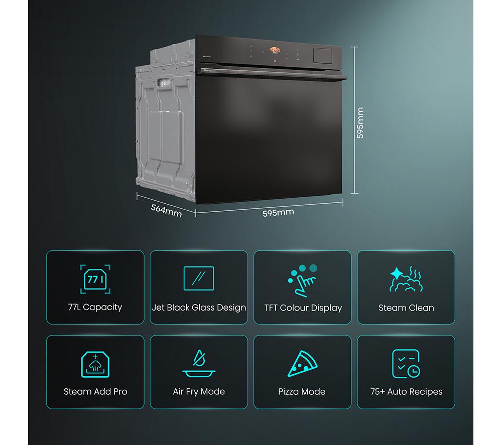 HISENSE Hi8 BlackLine BAS6AH8BUKWF Electric Steam Smart Oven - Jet Black image number 23 of 23