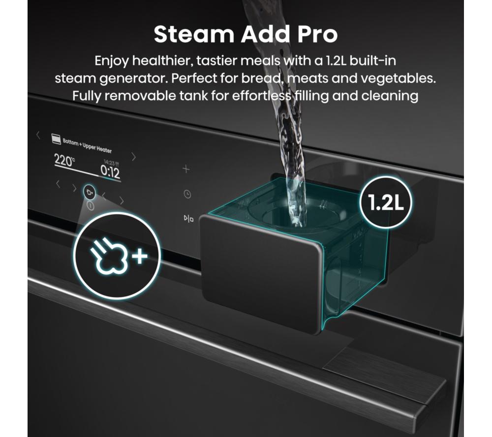 HISENSE Hi8 BlackLine BAS6PH8BUKWF Electric Pyrolytic Steam Smart Oven - Jet Black image number 4 of 20