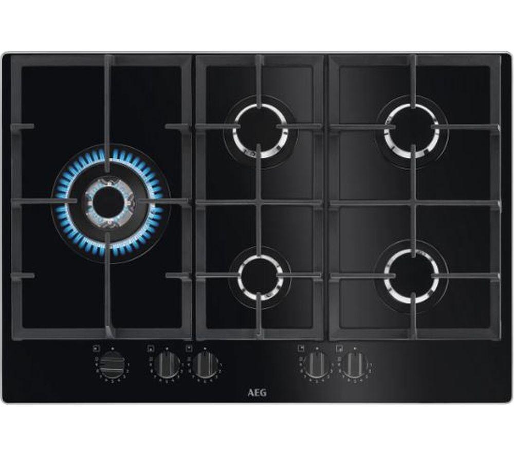 AEG 6000 Series HKB75820NB 74 cm Gas Hob – Black, Black