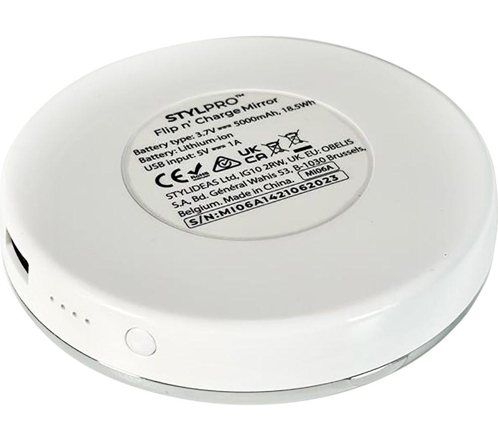 STYLPRO Flip 'n' Charge LED Mirror - White image number 2 of 7