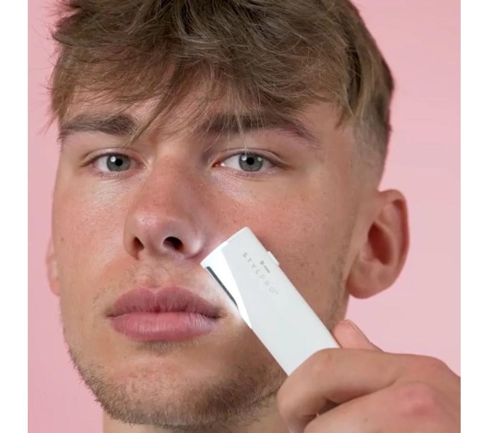 STYLPRO 2-in-1 Light Up Sonic Face Dermaplane Facial Exfoliator - White image number 4 of 7