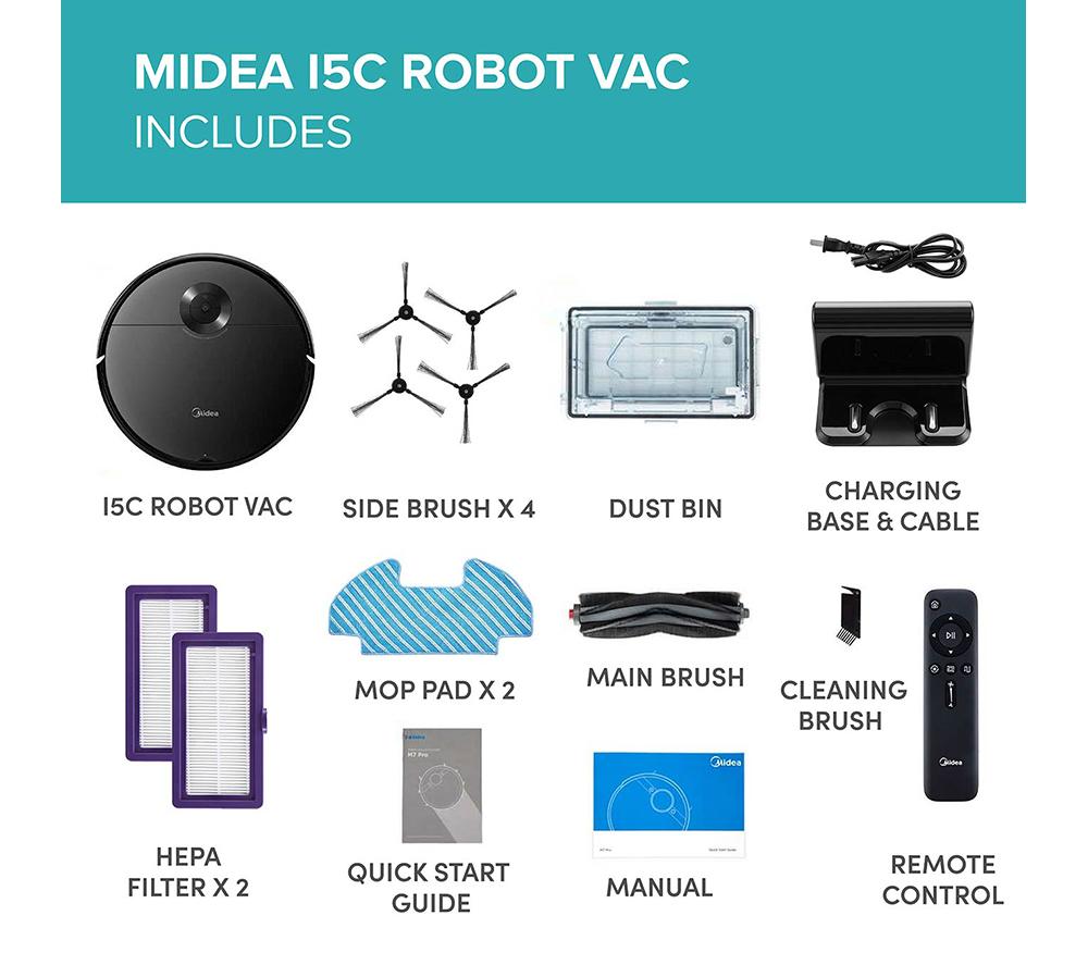 MIDEA I5C Robot Vacuum Cleaner - Black image number 5 of 16