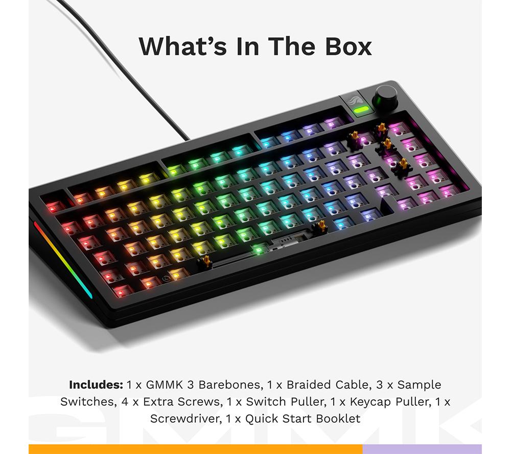 GLORIOUS GMMK 3 Barebones 75% Mechanical Gaming Keyboard - Black image number 4 of 12
